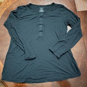 Magnetic Me Black Long Sleeve Tee Maternity Nursing Top Modal Blend Size Medium